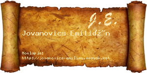 Jovanovics Emilián névjegykártya